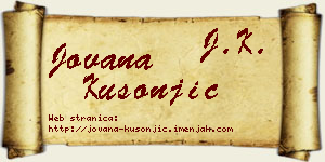 Jovana Kusonjić vizit kartica